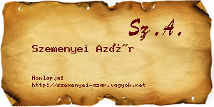 Szemenyei Azár névjegykártya